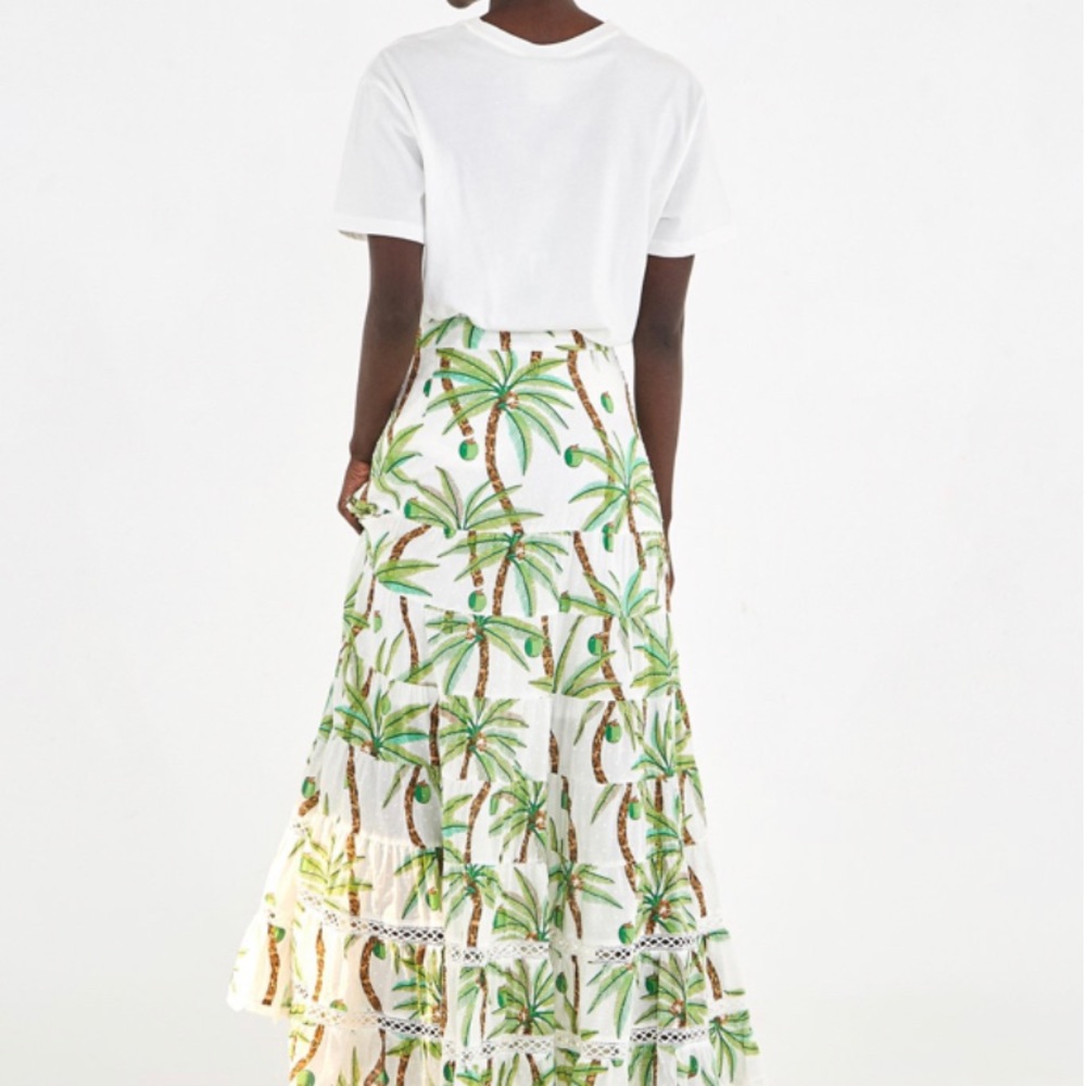 NWT Farm rio swinging palm midi skirt size large